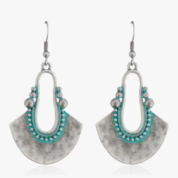 Silver and Turquoise Earrings - Picture 1 of 1
